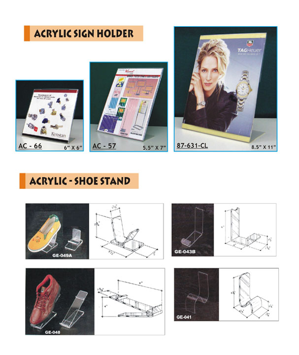 Acrylic Sign Holder & Shoe Stand